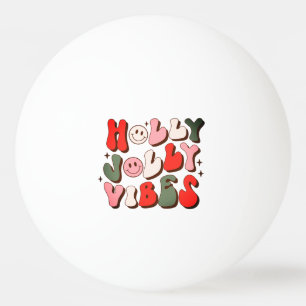 Bolinha De Ping Pong Retro Natal Holly Jolly Vibes Feriados de Trendy