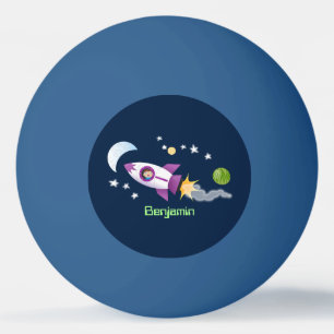 Bolinha De Ping Pong Rockets em ilustração de desenhos animados espacia