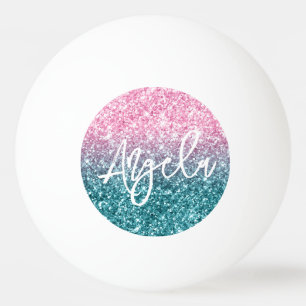 Bolinha De Ping Pong Rosa claro de luxo brilhante Ombre Glitter