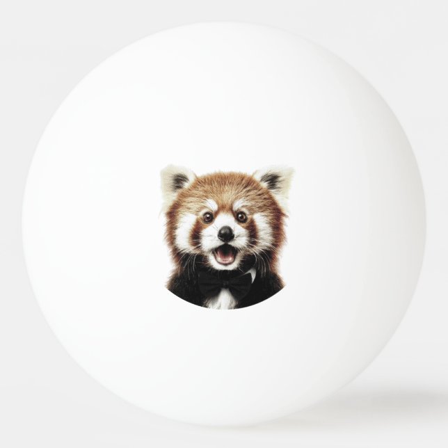 Bolinha De Ping Pong Rosto de panda vermelho (Frente)