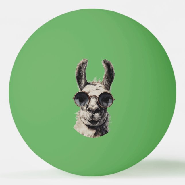 Bolinha De Ping Pong Rosto Engraçado de Lhama (Frente)