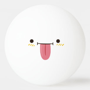 Bolinha De Ping Pong Rosto Engraçado. Emoji Emoticon. Reprodução