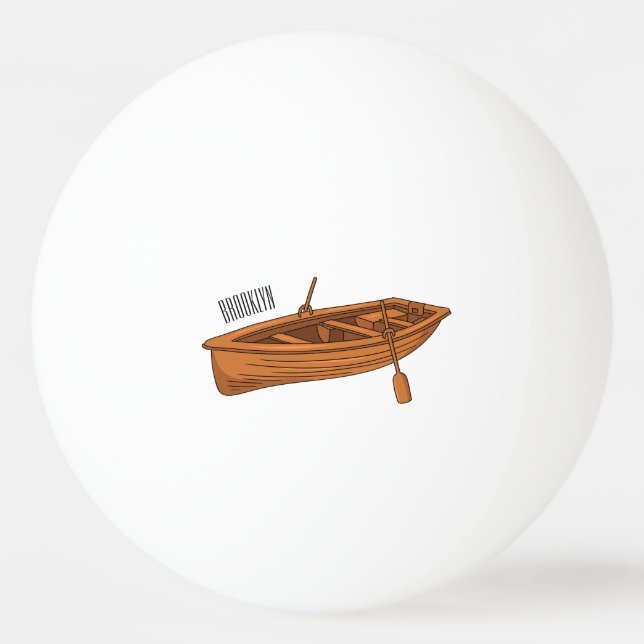 Bolinha De Ping Pong Rowboat cartoon illustration (Frente)