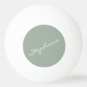 Bolinha De Ping Pong Sage Verde Elegante Rota Moderna Minimalista Nome