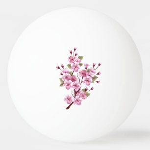 Bolinha De Ping Pong Sakura rosa no fundo da pintura