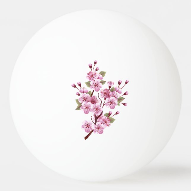 Bolinha De Ping Pong Sakura rosa no fundo da pintura (Frente)