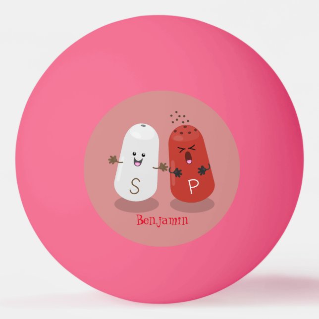Bolinha De Ping Pong Sal kawaii e cartografia dos pimentões (Frente)