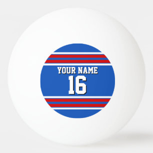 Bolinha De Ping Pong Sapphire Blue com Red White Stripes Team Jersey