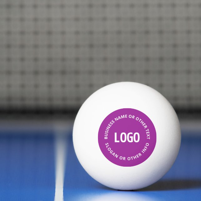 Bolinha De Ping Pong Seu logotipo e texto personalizável | Violeta Roxo (Líquido)