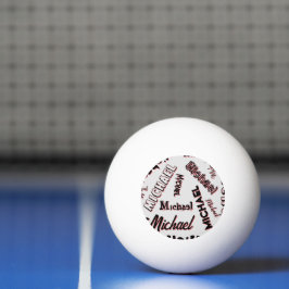 Bolinha De Ping Pong Seu padrão de nome monograma cor rosa sombra