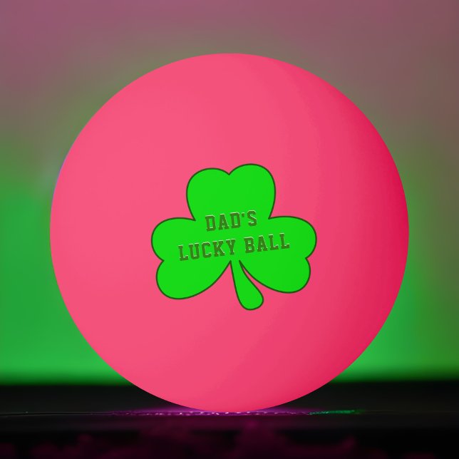 Bolinha De Ping Pong Shamrock Lucky Ball - Pai Irlandês Pong Ball (☘️ The luck of the Irish this ball has. You'll win every game!  ☘️Just add your name)