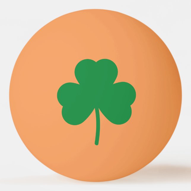 Bolinha De Ping Pong Shamrock Verde Dia de São Patrício de Trevo (Frente)