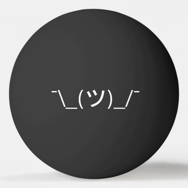 Bolinha De Ping Pong Shrug Emoticon ¯\_(ツ)_/ movimento japonês Kaomoji  (Frente)
