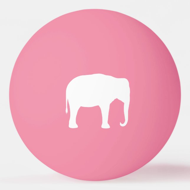 Bolinha De Ping Pong Silhouette de Elefante Branco (Frente)