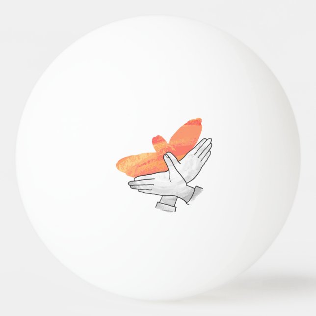 Bolinha De Ping Pong Silhouette Eagle Orange à Mão (Verso)