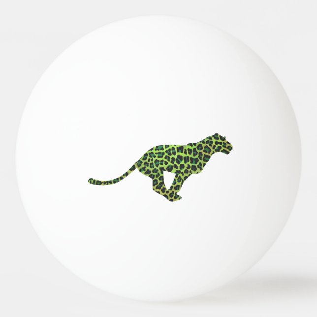 Bolinha De Ping Pong Silhouette Leopard Black and Green (Frente)