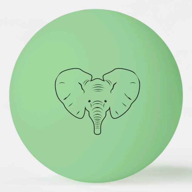 Bolinha De Ping Pong Silhueta de rosto elefante (Frente)