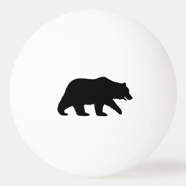 Bolinha De Ping Pong Silhueta de Urso Pardo (Frente)