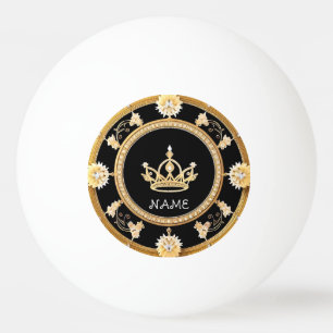 Bolinha De Ping Pong Símbolo de Coroa Real Ornamentada Elegante