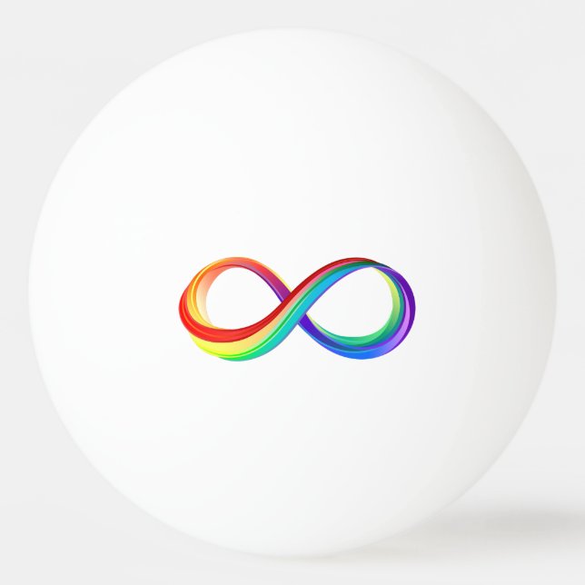 Bolinha De Ping Pong Símbolo de Infinidade Arco-Íris em Camadas (Frente)