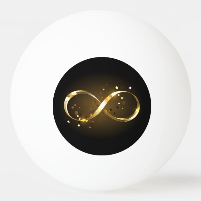 Bolinha De Ping Pong Símbolo Infinity do ouro (Frente)