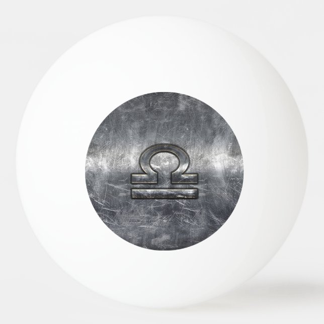 Bolinha De Ping Pong Símbolo libra zodipado Estilo de Aço Prateado (Frente)