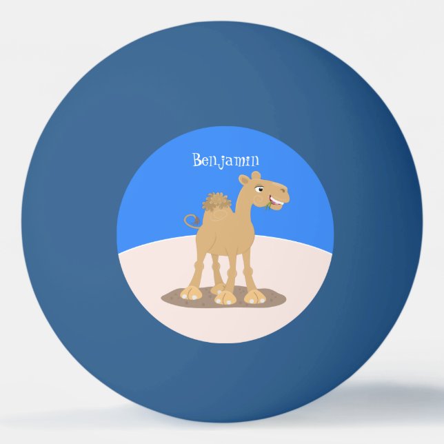 Bolinha De Ping Pong Simples ilustração de desenho animado de camelo fe (Frente)