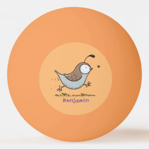 Bolinha De Ping Pong Simulação de desenho animado da codorniz californi