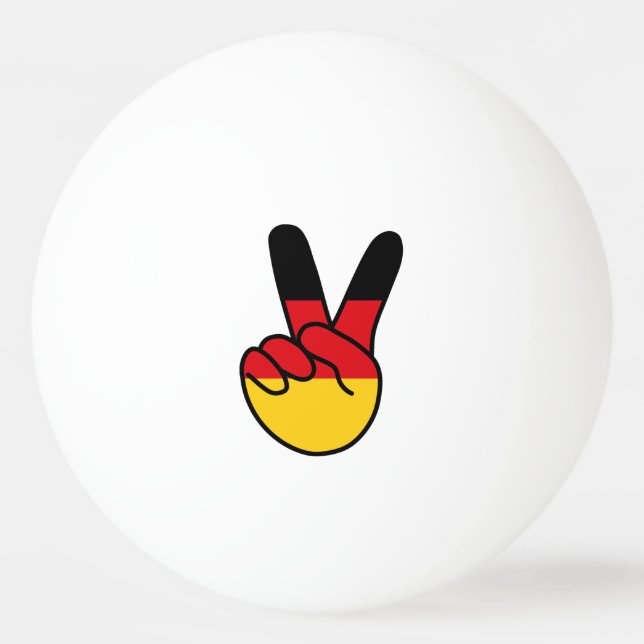 Bolinha De Ping Pong Sinal V da Bandeira da Alemanha (Frente)