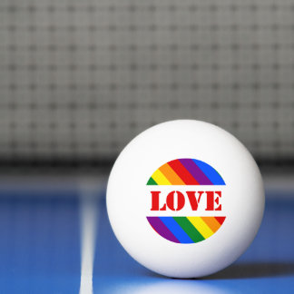 Bolinha De Ping Pong Sinalizador LGBTQ+ Arco-íris com Amor pelo Mês do 