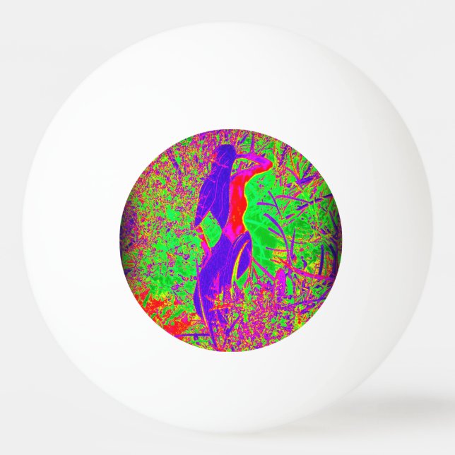 Bolinha De Ping Pong sirene de mar groovy retrô roxo hippie (Frente)