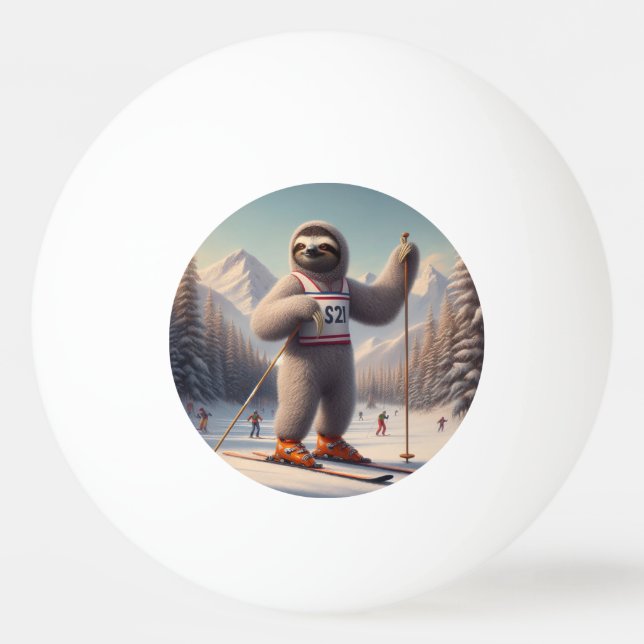 Bolinha De Ping Pong Sloth Skiing (Frente)