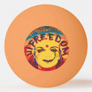Bolinha De Ping Pong Smiley face amarelo da liberdade