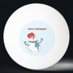 Bolinha De Ping Pong Snowman. Merry Christmas.<br><div class="desc">Alegria do natal em seu lar. Boneco de neve fofo.</div>