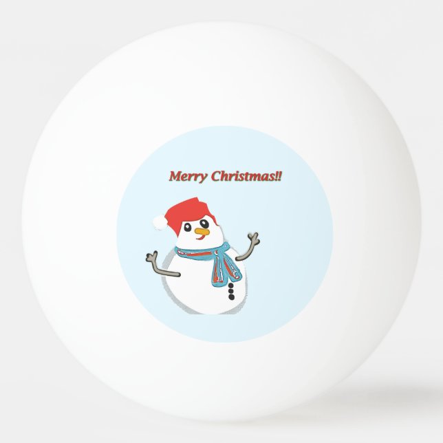 Bolinha De Ping Pong Snowman. Merry Christmas. (Frente)
