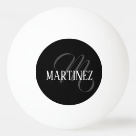 Bolinha De Ping Pong Sobrenome Personalizado Elegante Preto | Nome