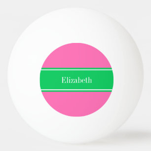 Bolinha De Ping Pong Sólido Rosa Quente Nº 2 Nome Rbn Verde Emerald Mon