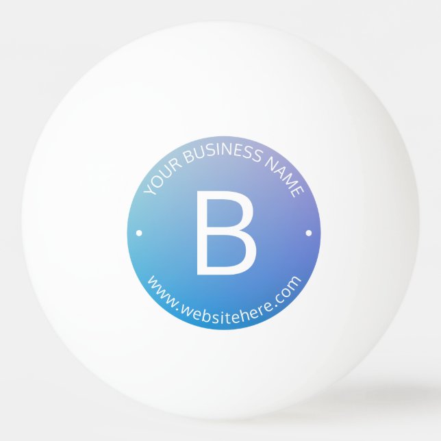 Bolinha De Ping Pong Sombreado Azul e Roxo com Texto Editável (Frente)