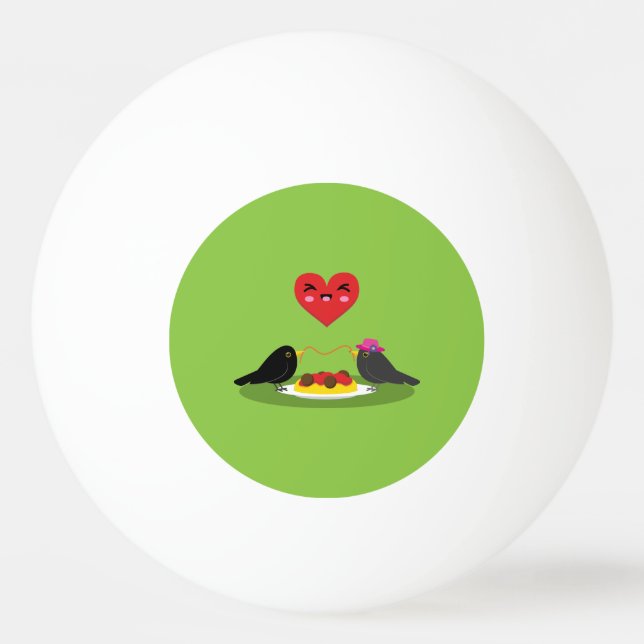 Bolinha De Ping Pong Spaghetti Meatball Data Romântica (Frente)