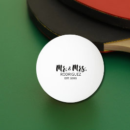 Bolinha De Ping Pong Sr. e Sra. Modern Brush Font Gift