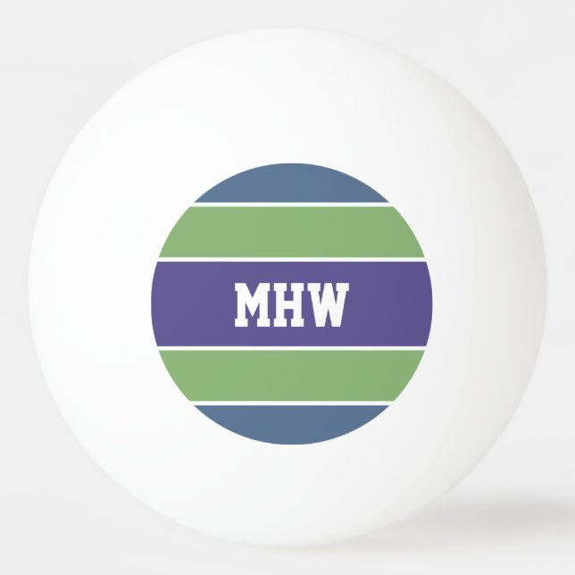 Bolinha De Ping Pong Stripes Padrões monograma personalizado esferas de (Frente)