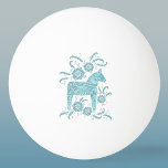 Bolinha De Ping Pong Sueco Dala Horse Teal Green Art<br><div class="desc">Um tradicional design de arte folclórica de Dala Horse,  em verde real.</div>
