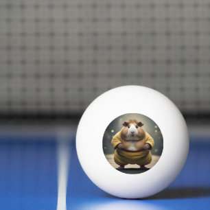 Bolinha De Ping Pong "Sumo Squeakdown: O Poderoso Lutador de Porquinho-