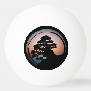 Bolinha De Ping Pong Sunset Bonsai Tree Cerâmica Azulejo Organizadora 