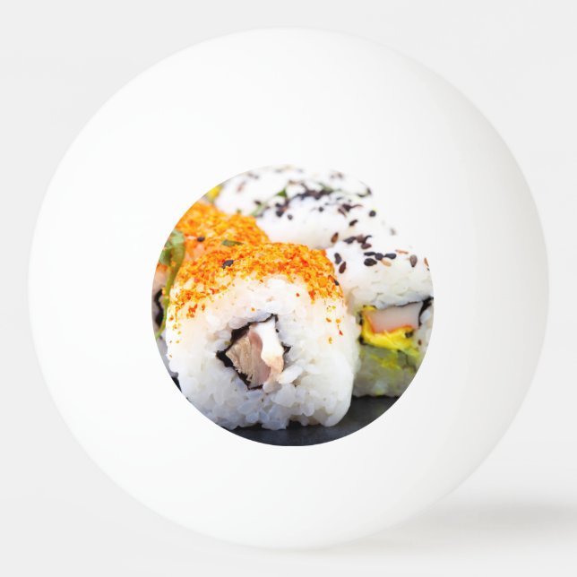 Bolinha De Ping Pong Sushi num prato (Verso)