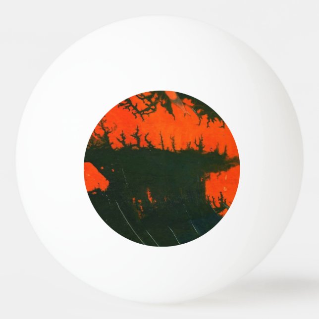 Bolinha De Ping Pong "Swamp Fire #2" Abstrato Ping Pong Ball (Verso)