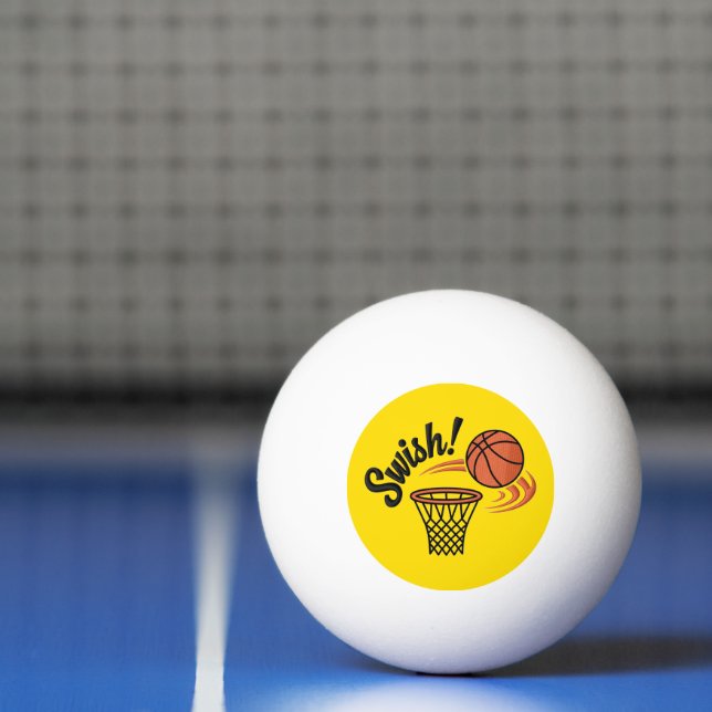 Bolinha De Ping Pong Swish Slam Dunk: Estilo de Basquete Vintage (Líquido)
