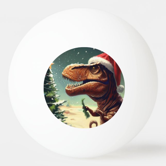 Bolinha De Ping Pong T-Rex Natal (4) (Frente)
