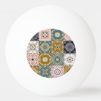 Bolinha De Ping Pong Talavera Indian: Patchwork, Ethnic Mosaic.