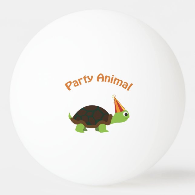 Bolinha De Ping Pong Tartaruga Animada de Festa (Frente)